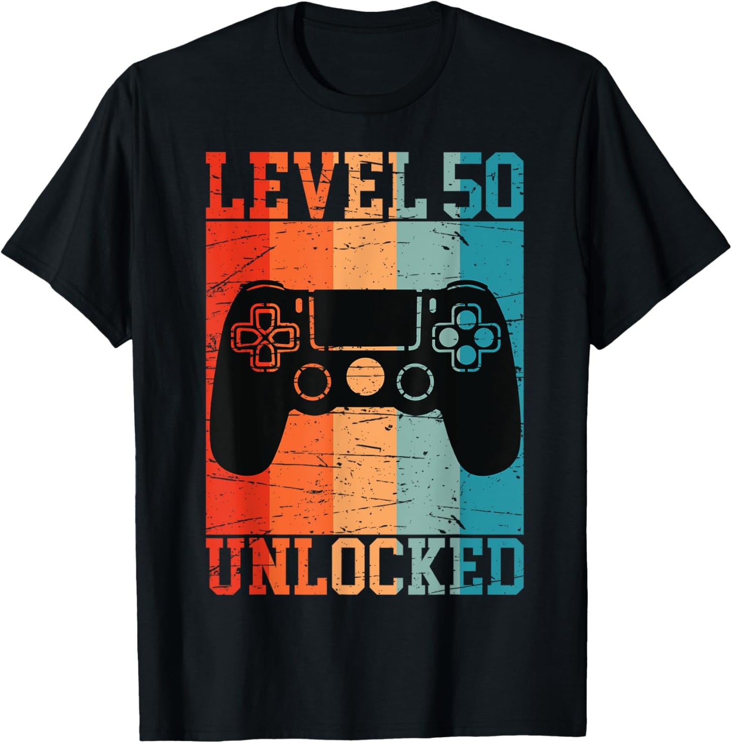Level 50 Unlocked Video Gamer 1975 50th Birthday 50 Year Old T-Shirt