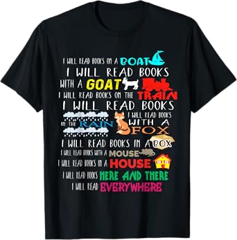 I Will Read Books On A Boat & Everywhere Reading Gifts Kids Short Sleeve T-Shirt