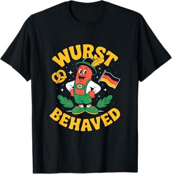 Oktoberfest Hotdog Wurst Behaved Funny German Sausage T-Shirt