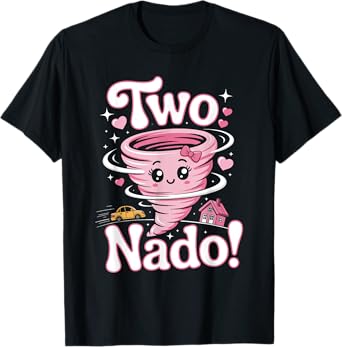 Tornado 2 Year Old Girl Birthday Two Nado 2nd Party T-Shirt