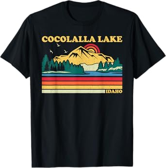 Vintage Retro Family Vacation Idaho Cocolalla Lake T-Shirt
