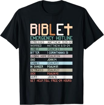 Bible Emergency Hotline Christian Faith Inspiration T-Shirt