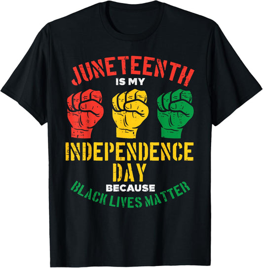 Juneteenth Is My Independence Day Because Black Lives Matter T-Shirt