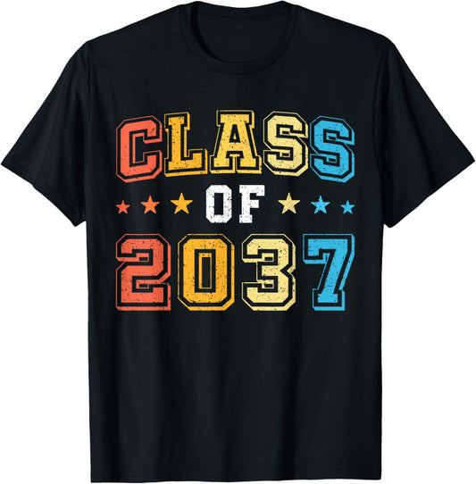 Class of 2037 Retro First Day of First Grade 1st Grade Kids T-Shirt
