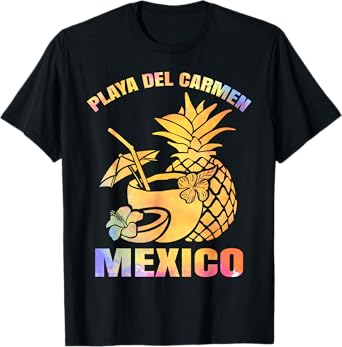 Summer Vacation Retro Sunset Mexico Playa Del Carmen Beach T-Shirt