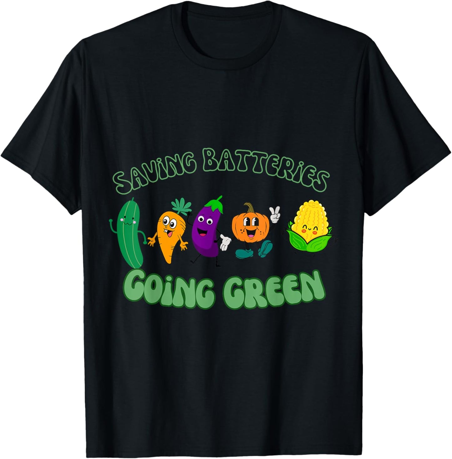 Saving Batteries Going Green Funny Cringe Offensive Humor T-Shirt