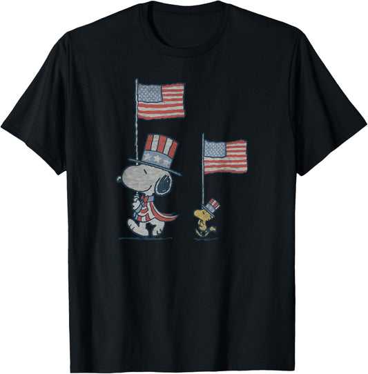 Peanuts Snoopy Independence Day Woodstock March T-Shirt