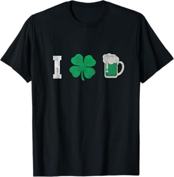 Cute I Love Green Beer St Patrick's Day Shamrock T-Shirt