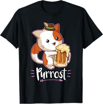 Purrost Cheers Oktoberfest Cat German Beer Festival T-Shirt