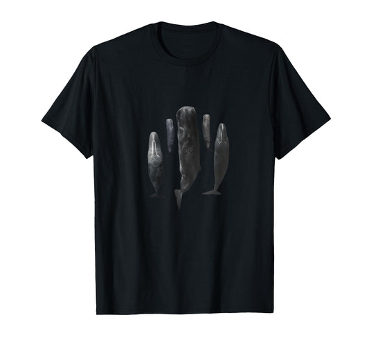 Sleeping Sperm Whales Whale School Sea Creatures Ocean Nature T-Shirt