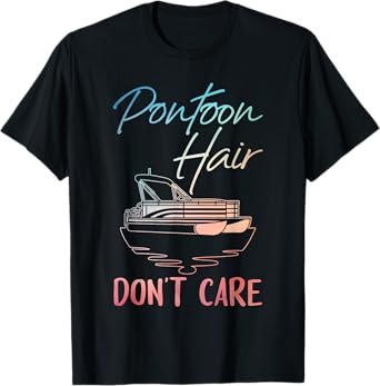 Cool Pontoon Boat Design For Men Women Pontoon Boat Captain T-Shirt