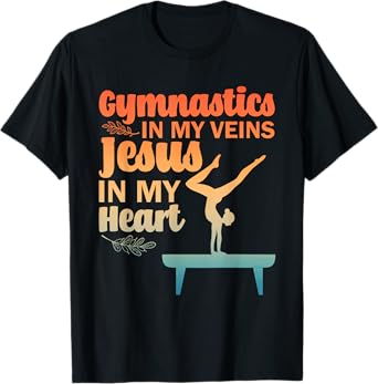 Funny Gymnastics Design For Men Women Gymnast Jesus Lovers T-Shirt