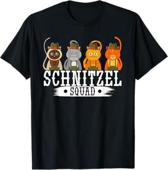 Schnitzel squad Oktoberfest German cat party brass band T-Shirt