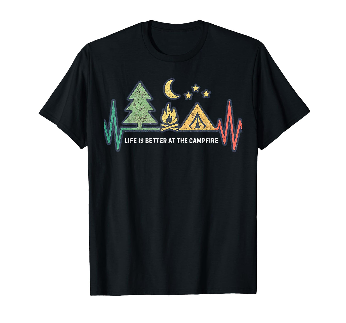 Life is Better at The Campfire Vintage Camping Funny Camping T-Shirt