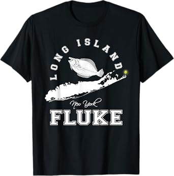 Long Island New York Fluke Fishing Graphic T-Shirt