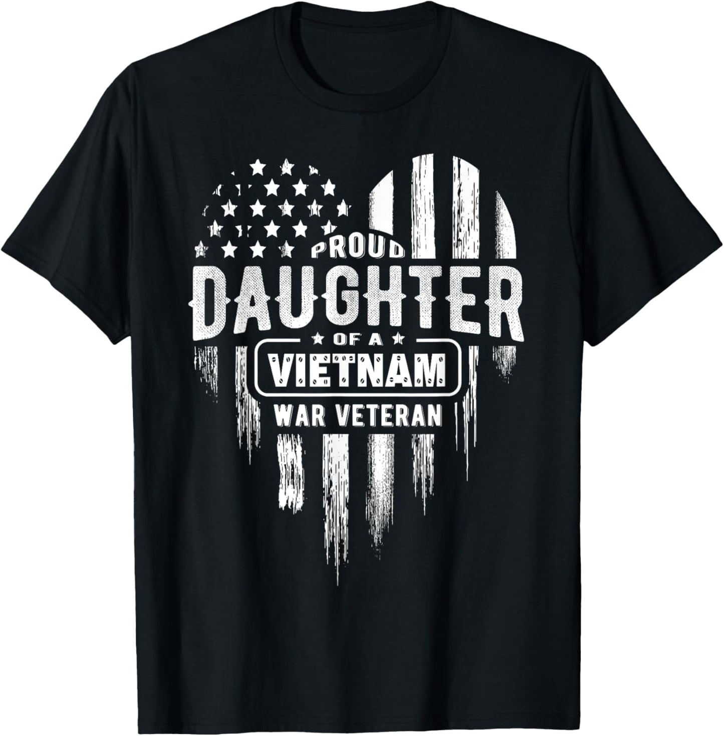 Proud Daughter Vietnam Vet Dad Veterans Day American Flag T-Shirt