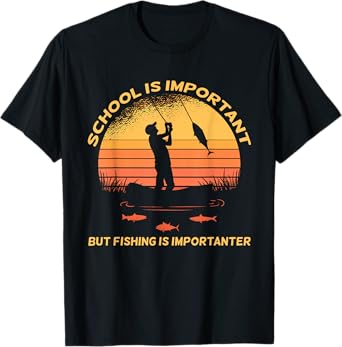 Vintage School Is Important But Fishing Is Importanter T-Shirt