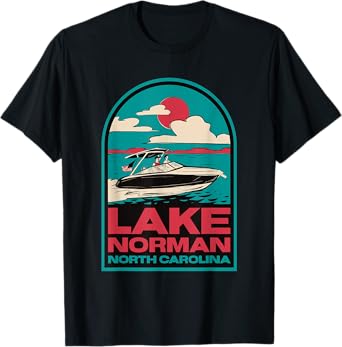 Lake Norman Retro Boating NC T-Shirt