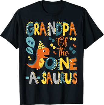 Grandpa Of The One-A-Saurus 1St Birthday Dinosaur Party T-Shirt