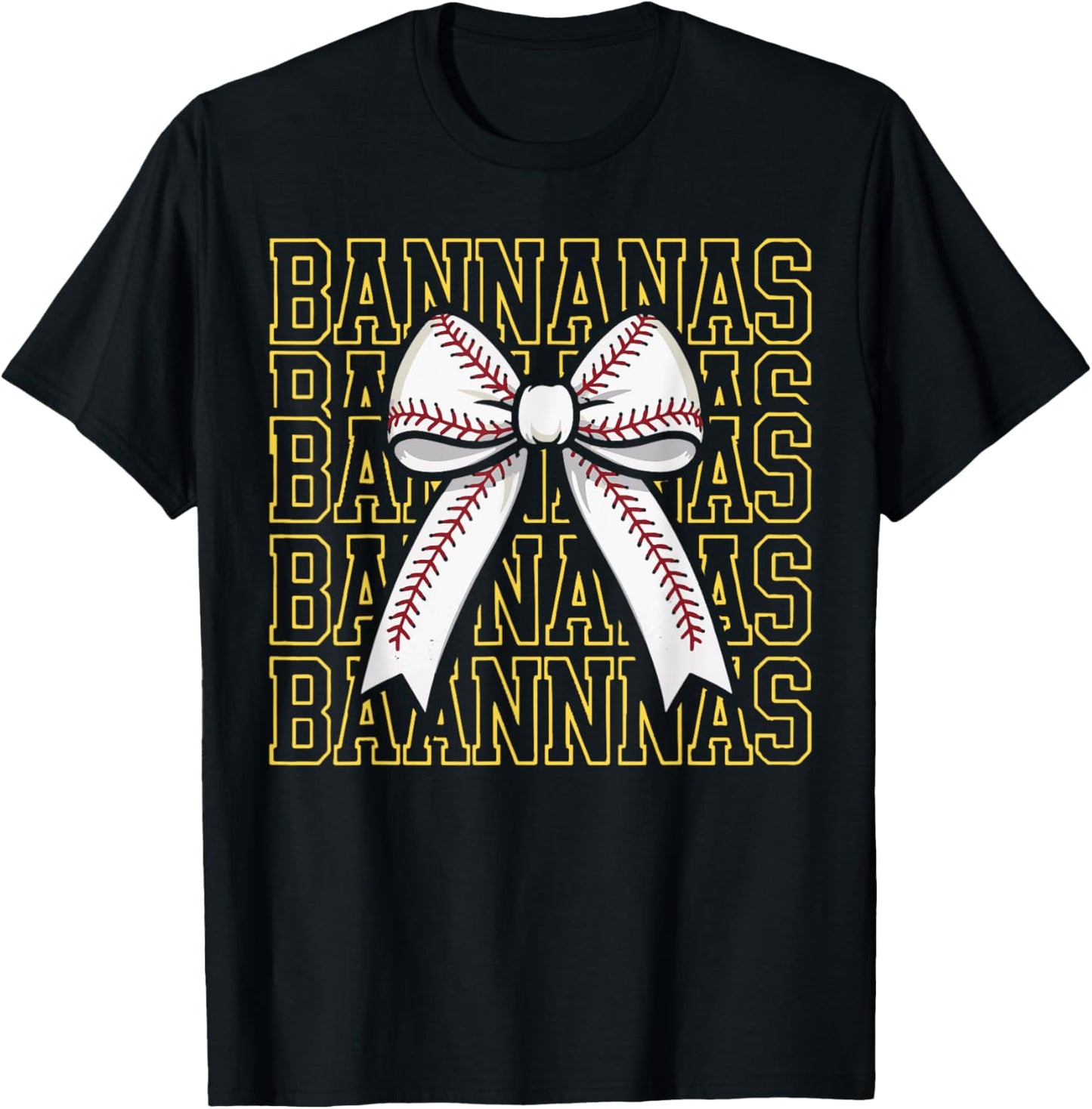 Retro Bananas Last Name Coquette Bow Women Girls Kids T-Shirt