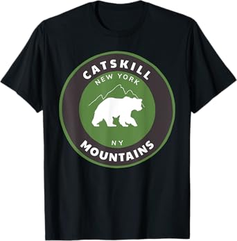 Catskill Mountains New York Forest NY Hiking Bear T-Shirt