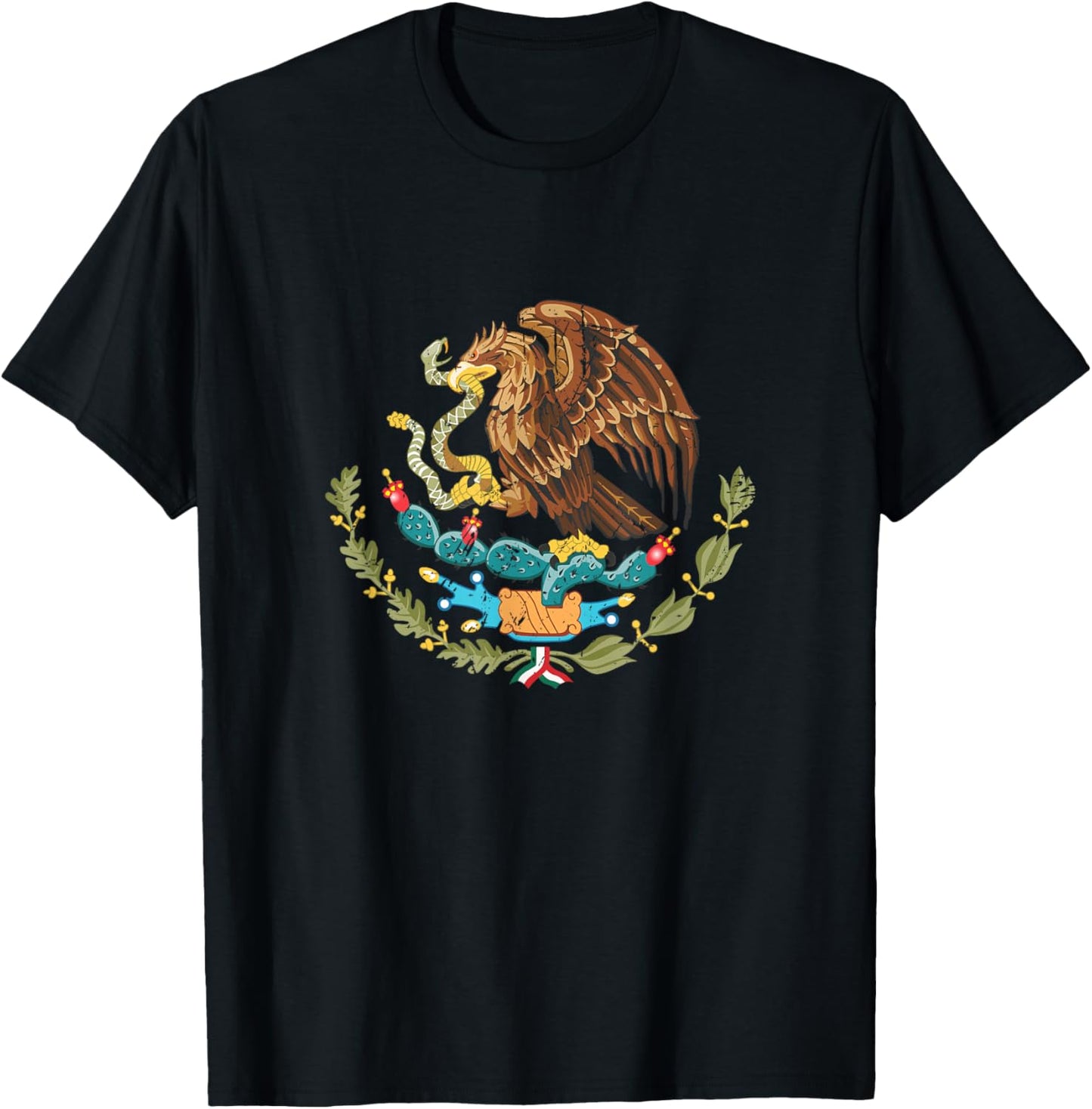 Vintage Mexican Flag Eagle Snake Independence Mexico Pride T-Shirt
