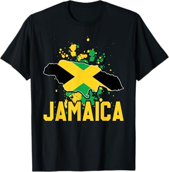Jamaica Retro Vintage Watercolors Sport Jamaican Flag T-Shirt