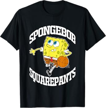 SpongeBob SquarePants Playing Basketball White Logo T-Shirt