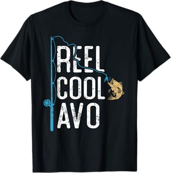 Reel Cool Avo vintage funny fishing rod gift Fisherman Avo T-Shirt