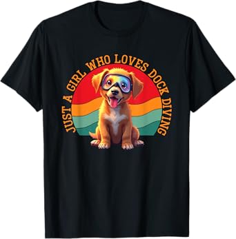 Funny Dog Jumping Fetch Dog Diving Sports Dog Dock Diving T-Shirt