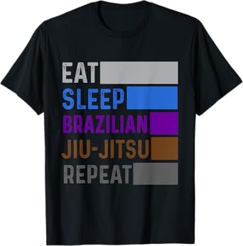 Eat Sleep Brazilian Jiu Jitsu Repeat Belt Ranking Gracie BJJ T-Shirt