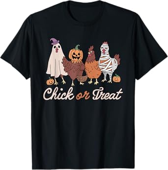 Chick Or Treat Halloween Witch Spooky Chicken T-Shirt