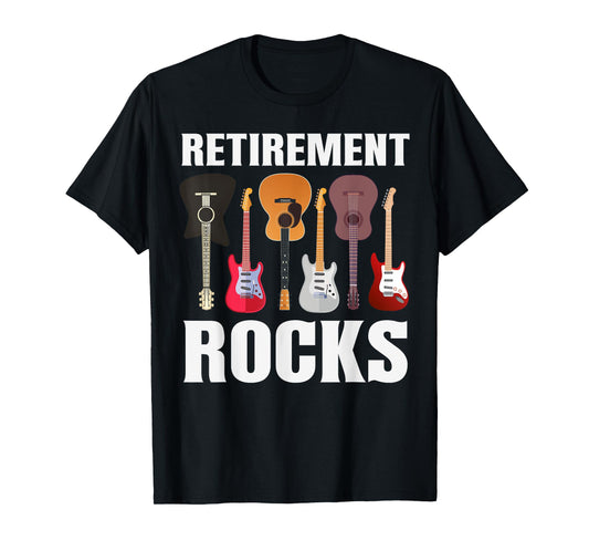 Funny Guitar Collector Retirement Rocks Guitarist Musician T-Shirt