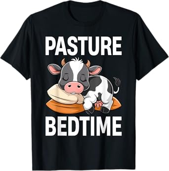 Funny Pasture Bedtime Cute Cow Pajamas PJ Sleep T-Shirt