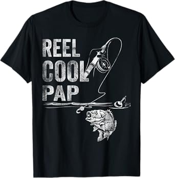 Mens Reel Cool Pap Fish Fishing Shirt Father's Day Gift T-Shirt