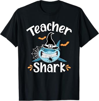 Teacher Shark Funny Halloween Men Women T-Shirt