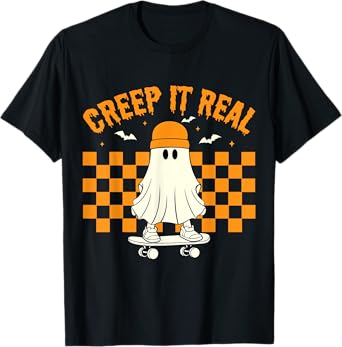 Retro Halloween Cute Ghost Halloween Creep it Real Toddler T-Shirt