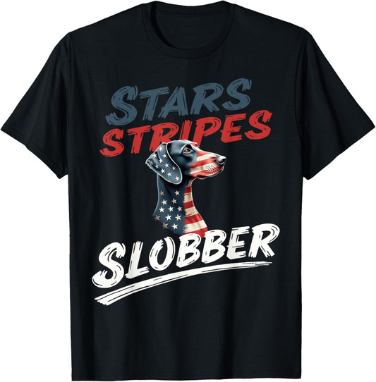 Funny Pointer Dog Vintage German Shorthaired American Flag T-shirt