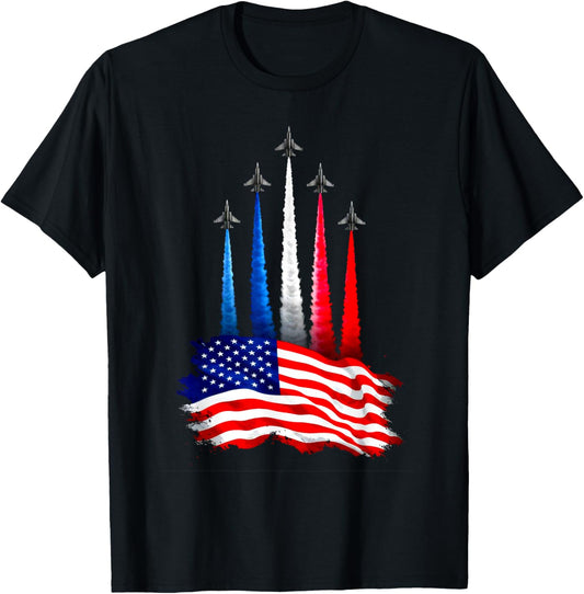 Independence Day American Flag Jet Planes 4th Of July T-shirt