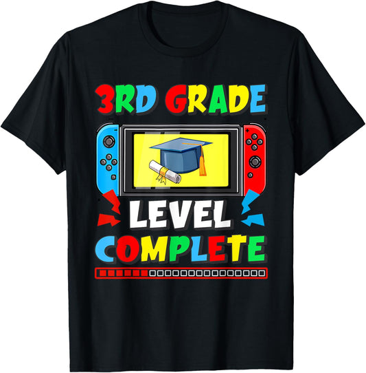 3rd Grade Level Complete Last Day Of School Video Game Boys T-Shirt