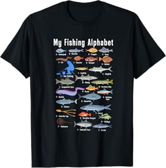 My Fishing Alphabet Fisherman Angling Fish Angler T-Shirt