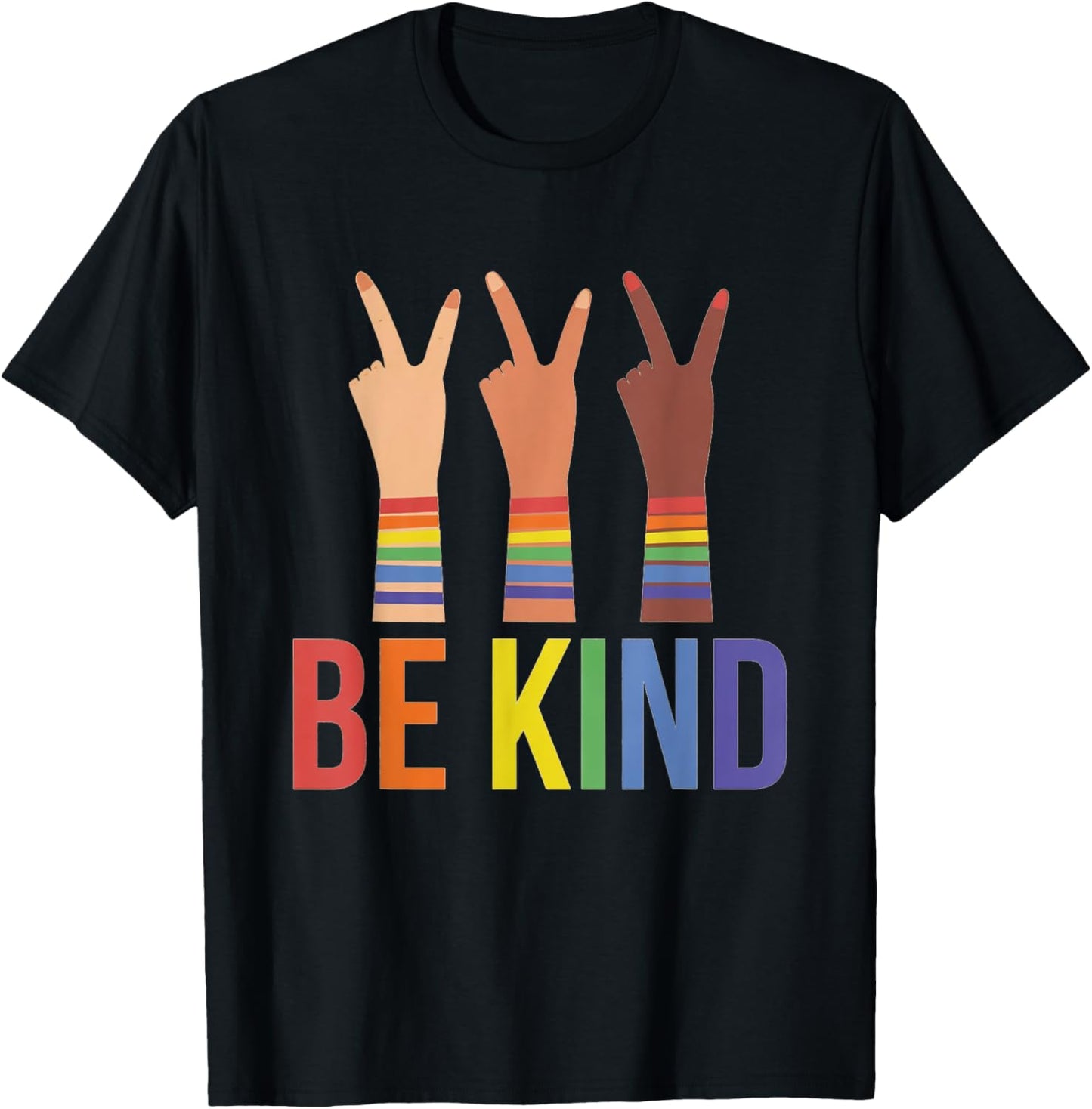 Rainbow Pride Be Kind Toddler Kids LGBTQ+ Inclusivity T-Shirt