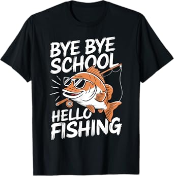 A Playful Cartoon Fish - Summer Fishing Last Day Of School T-Shirt