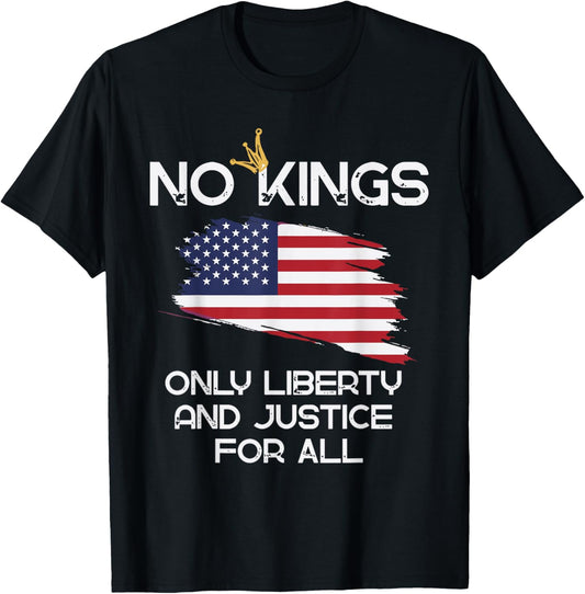 No Kings Only Liberty And Justice For All 4th Of July Womens T-shirt