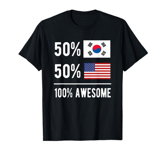 Proud South Korean American Flag South Korea USA T-Shirt