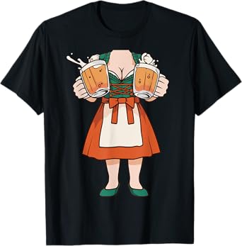Dirndl Oktoberfest Costume Halloween Pretzel T-Shirt