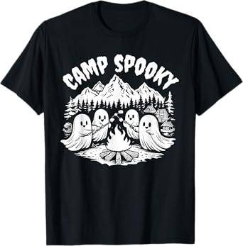 Funny Camping Ghost Camp Spooky Summerween Halloween T-Shirt