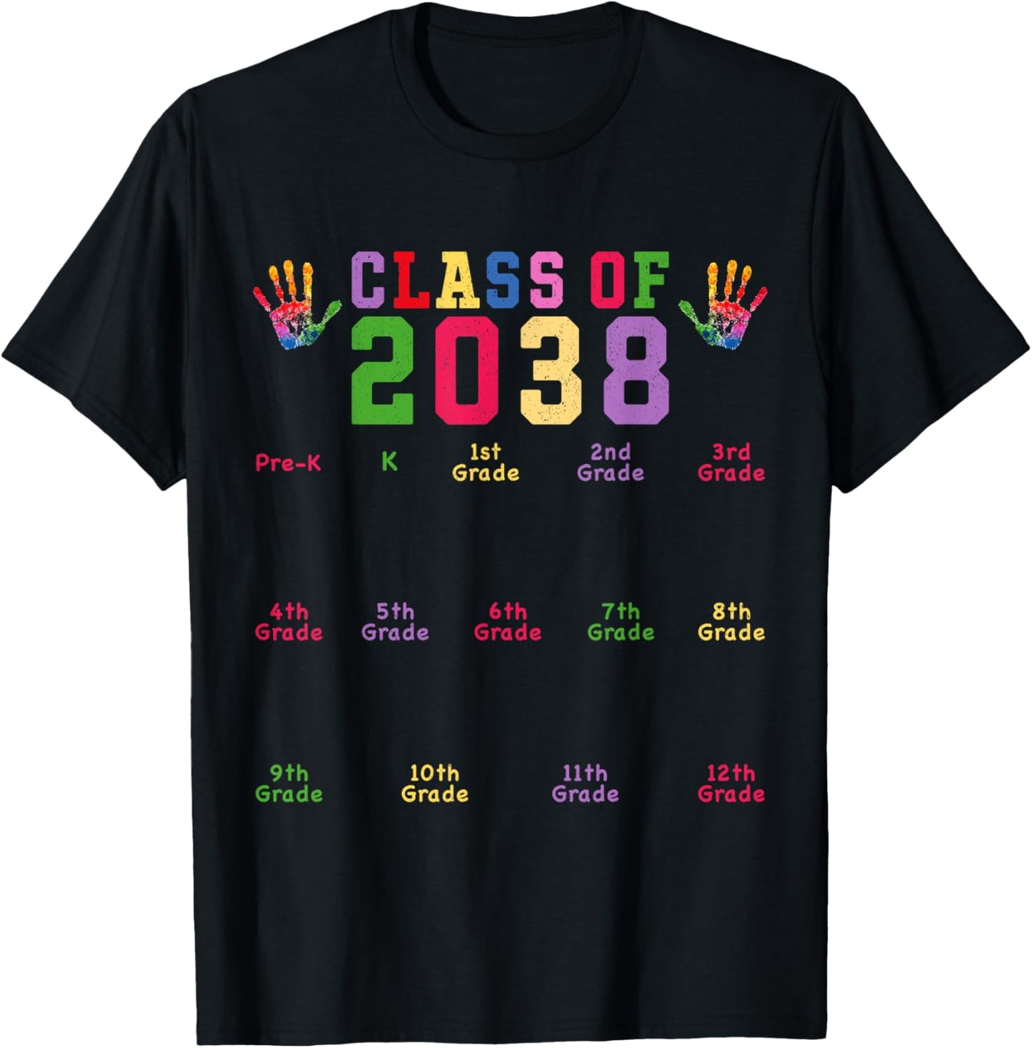 Class Of 2038 Growing With Me Checklist K To 12th Grade Boys T-shirt by TeeBrew