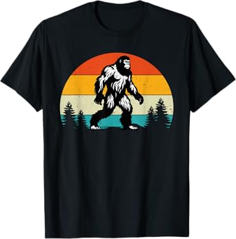 Funny Graphic apparel For Men Women Retro Bigfoot Sasquatch T-Shirt