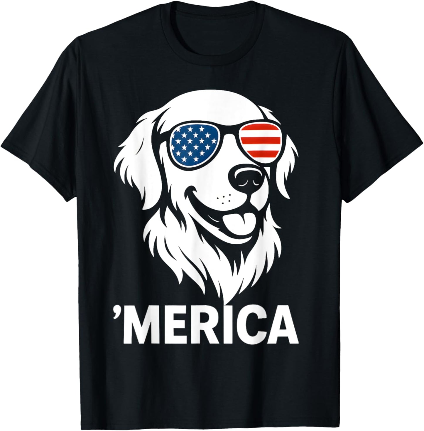 Golden Retriever 4th Of July Merica T-shirt